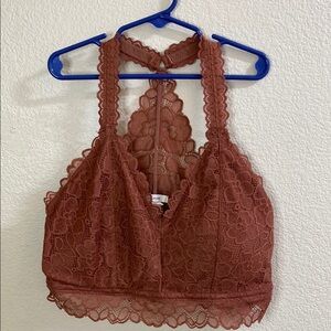 Maurices Lace Halter Bralette‎ - Warm Brown